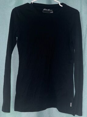 Eddie Bauer Black Long Sleeve Crew Top